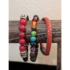Lot of Red Theme Bracelets